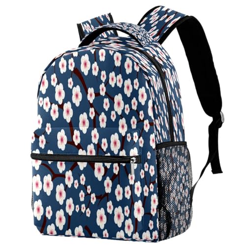 Sac à dos d'école motif fleurs de prunier multicolore pour ados et filles