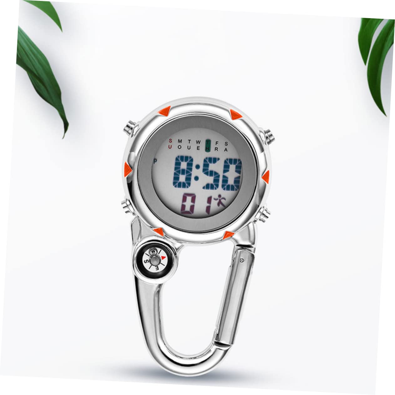 BESPORTBLE 2 Stück Kletteruhr aus Edelstahl mit Metallclip Tragbare Clip Uhr für Outdoor Abenteuer Leicht und Vielseitig Am Rucksack oder Gürtel zu Befestigen