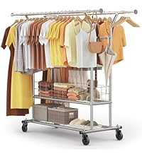 SEVERNO ROCKY II Kleiderständer Mit Doppelstange - 147x110x55 Cm Schwarz Matt