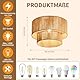 Boho Rattan Deckenlampe – 40 cm Rustikale Bambus-Deckenleuchte Boho Korb Lampe für Schlafzimmer, Wohnzimmer Küche, E27 Sockel