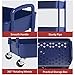 Sywhitta 3-Tier Plastic Rolling Utility Cart with Handle, Multi-Functional Storage Trolley for Office, Living Room, Kitchen, Movable Storage Organizer with Wheels, Blue