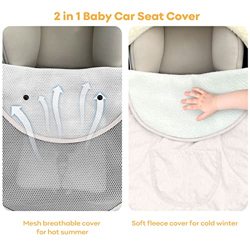 Cosdace Baby Car Seat Cover,Winter Car Seat Cover For Babies Car Seat Or Stroller,2 In 1Universal Infant Car Seat Cover For Boys & Girls-Keeps Baby Warm And Cozy,Zipped Baby Carseat Cover Fit For All Season thumb #1