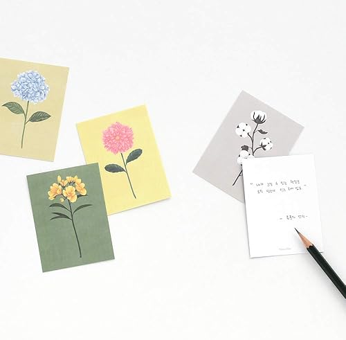 Miniatura 3 de Monolike The Flower - Tarjeta de mensaje, paquete de mezcla de 40 tarjetas y 20 sobres, minitarjetas emocionales y sofisticadas