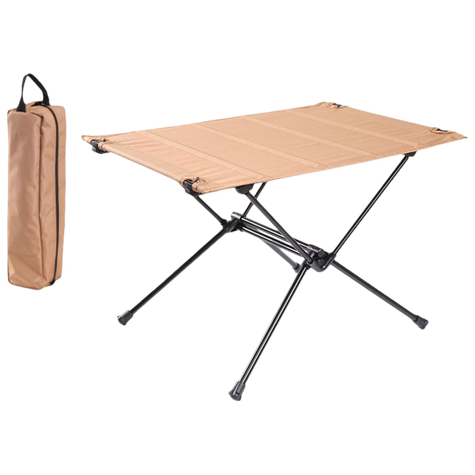 kowaku Folding Camping Table Outdoor Foldable Table with Storage Bag Furniture Beach Table Camping Desk for Backpacking Hiking Yard, Khaki
