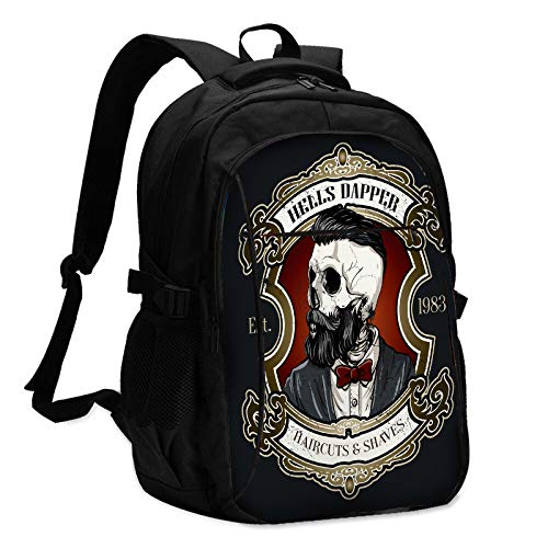 HGOD DESIGNS Skull Laptop Backpack with Usb Charging Port for Man Women