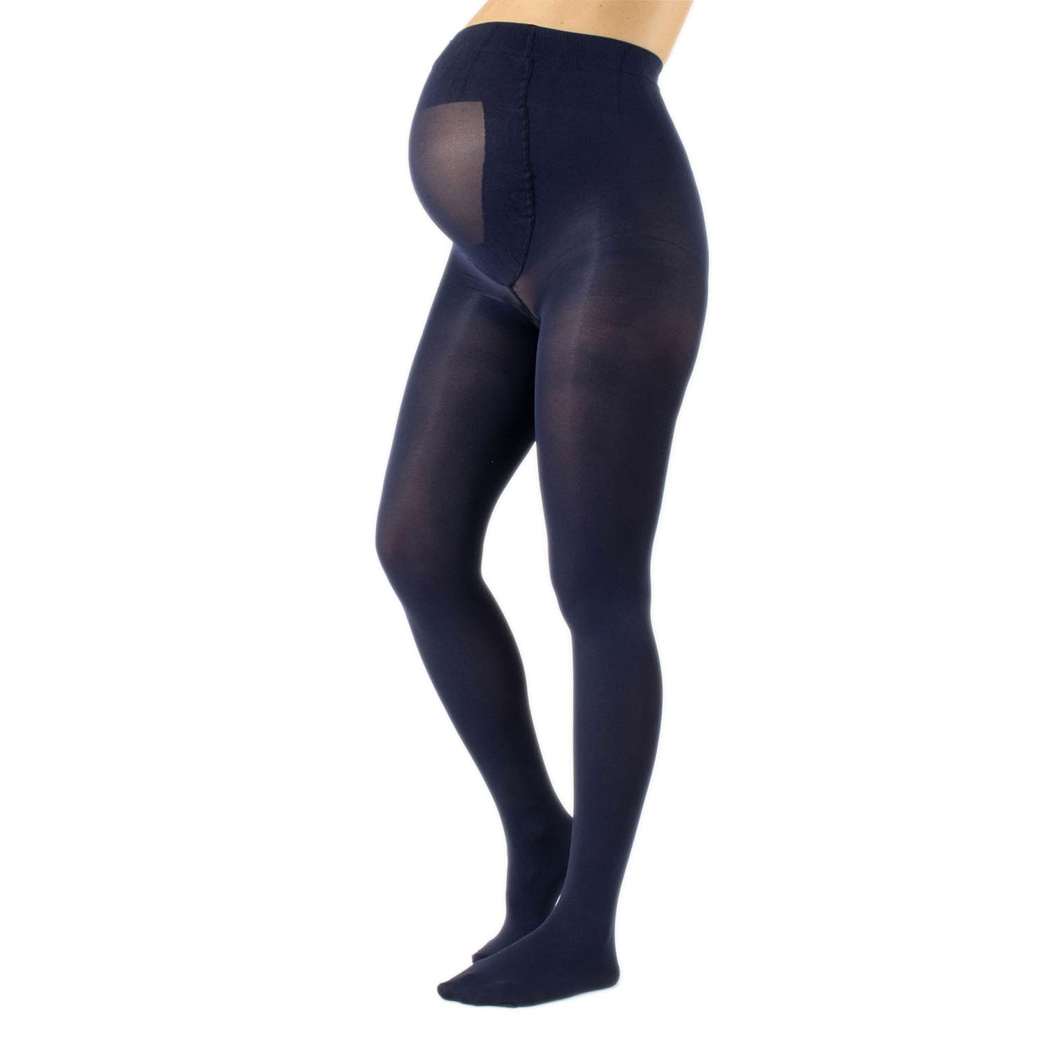 CALZITALY Opaque Maternity Tights, Micoriber Pregnancy Pantyhose | S, M, L, XL, XXL, 3XL, 4XL | 100 DEN | Made in Italy (S, Navy)
