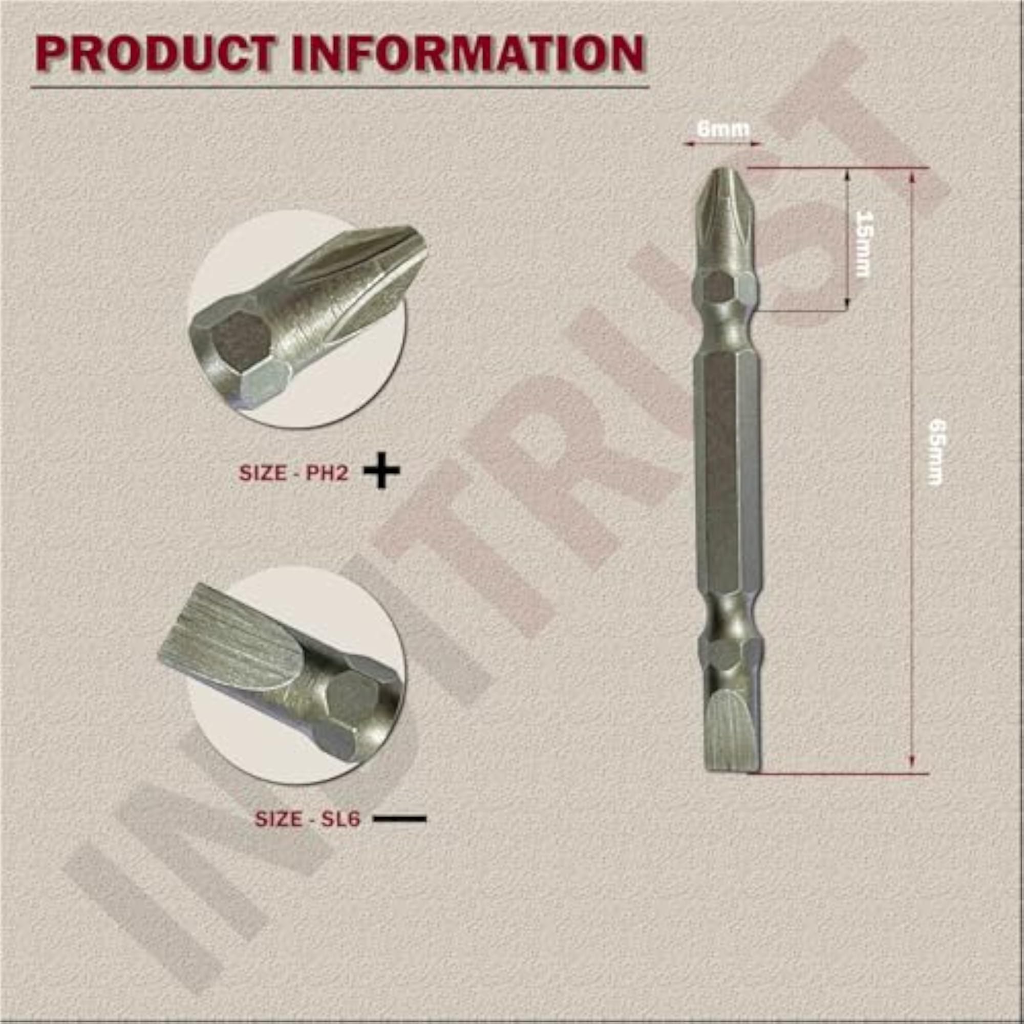 PH2 Bits Screwdriver Plus and Minus Bit, 10 BITS