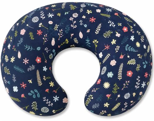 Image of Proliva Feeding Pillow for New Born Baby with Detachable Cover Breast Feeding, Maternity Nursing Pillow for Breastfeeding Set of Support for Baby Feeding Pillow Mom Home (Blue-Plant-K1)