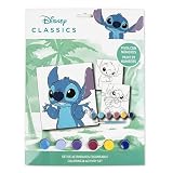 The Geeky Pop Disney Classics – Kit Peinture Stitch Paint by Numbers pour Enfants – Set Créatif avec Peintures, Pinceau et Tableaux à Colorier – Activité Créative Enfant