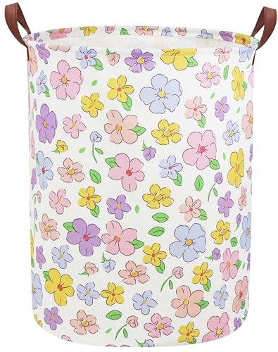 Image of Kids Laundry Hamper,Flower Laundry Basket Collapsible Girls Storage Baskets for Home Decor,Office,Toy Organizer,(Flower)