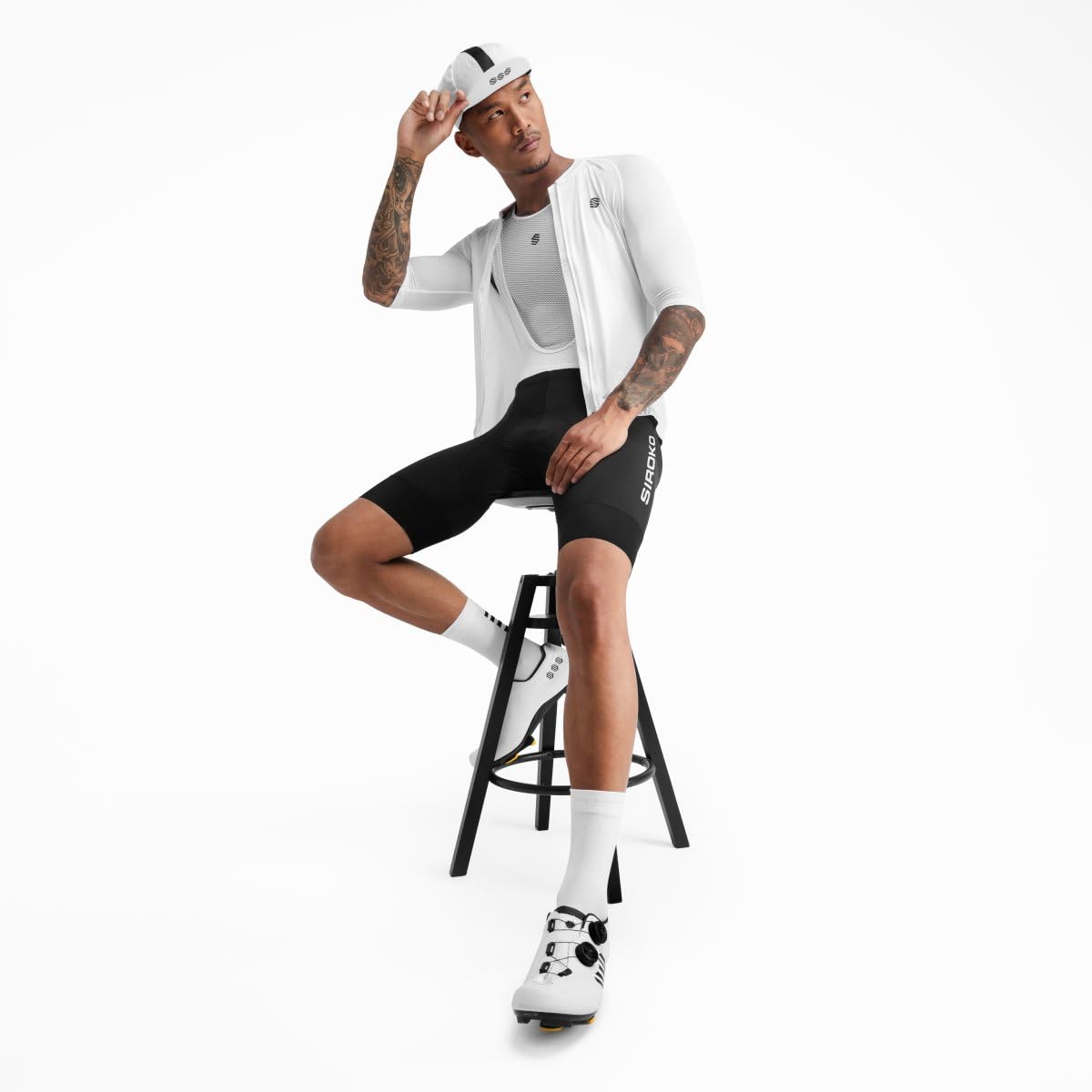 SIROKO - Culotte Ciclismo Mortirolo - XL - Negro/Blanco