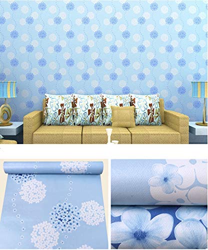 JB Collection Blue Dot Flower SELF Adhesive Wallpaper for Living Room Bedroom Office Hall Corridor Peel and Stick Vinyl Wallpaper 200 * 45Cm-9Sqft