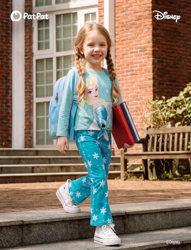 Image of Disney Girls Outfits Long Sleeve Knot Front Shirt Flare Pants 2PC Clothes