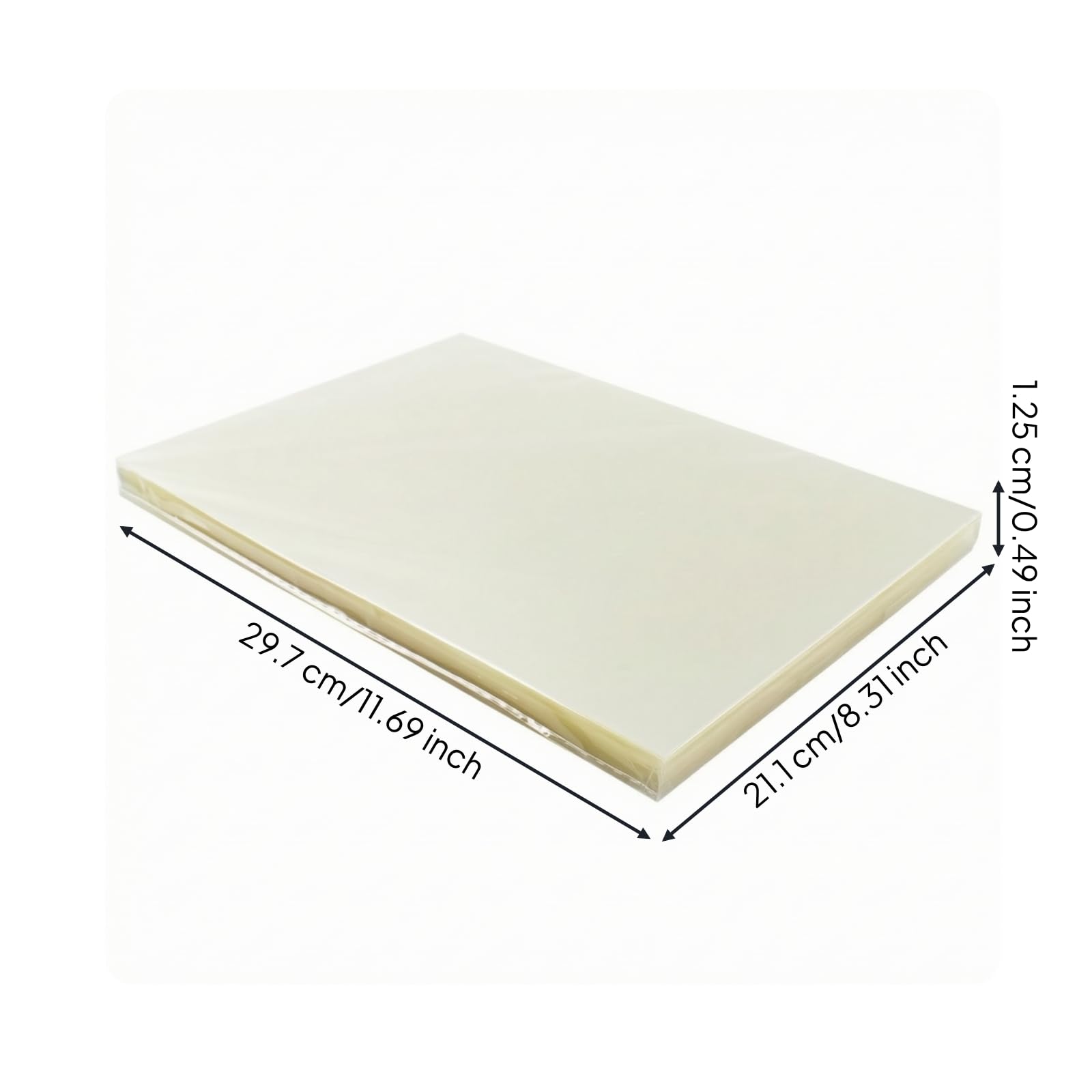 100 Pièces Feuille Cverture Polyvalent Feuille Plastique Imprimable Économique Protège-Document pr Documen Manipulés, 12.