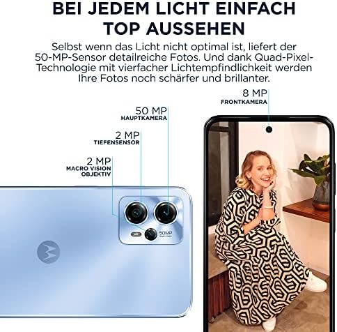 3. Bild von Motorola Moto g13 Smartphone (6,52'-HD+-Display, 50-MP-Kamera, 4/128 GB, 5000 mAh, Android 13), Lavender Blue, inkl. Schutzcover [Exklusiv bei Amazon] 4GB/128GB