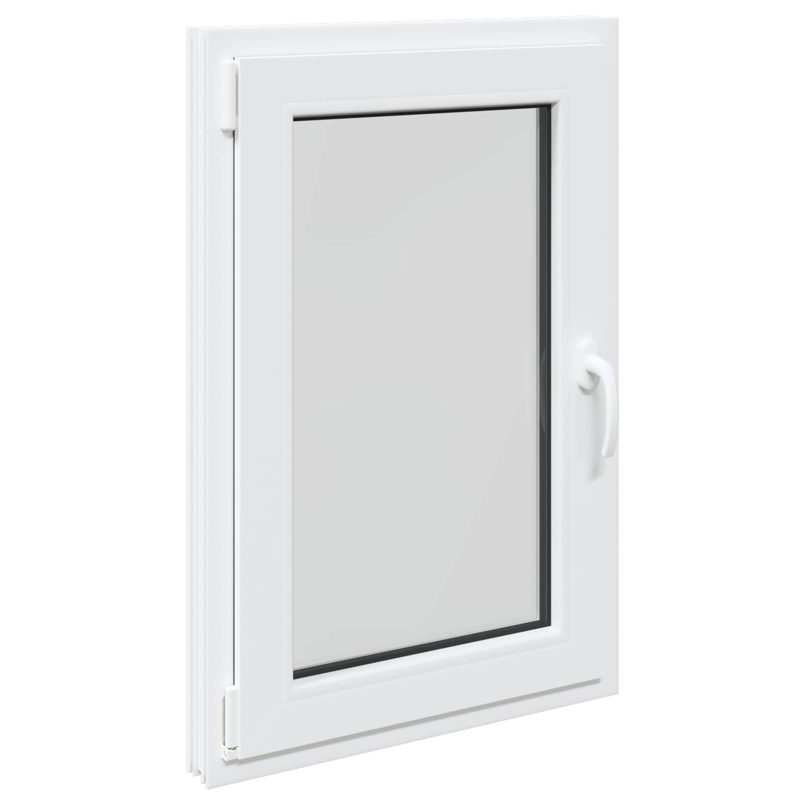 vidaXL Ventana de sótano RISOR 60 x 80 cm PVC y Vidrio Blanco, Sótano, Aislante Térmico Moderno y Duradero para Ventanas Eficientes, Accesorios de Vidrio PVC Aislantes