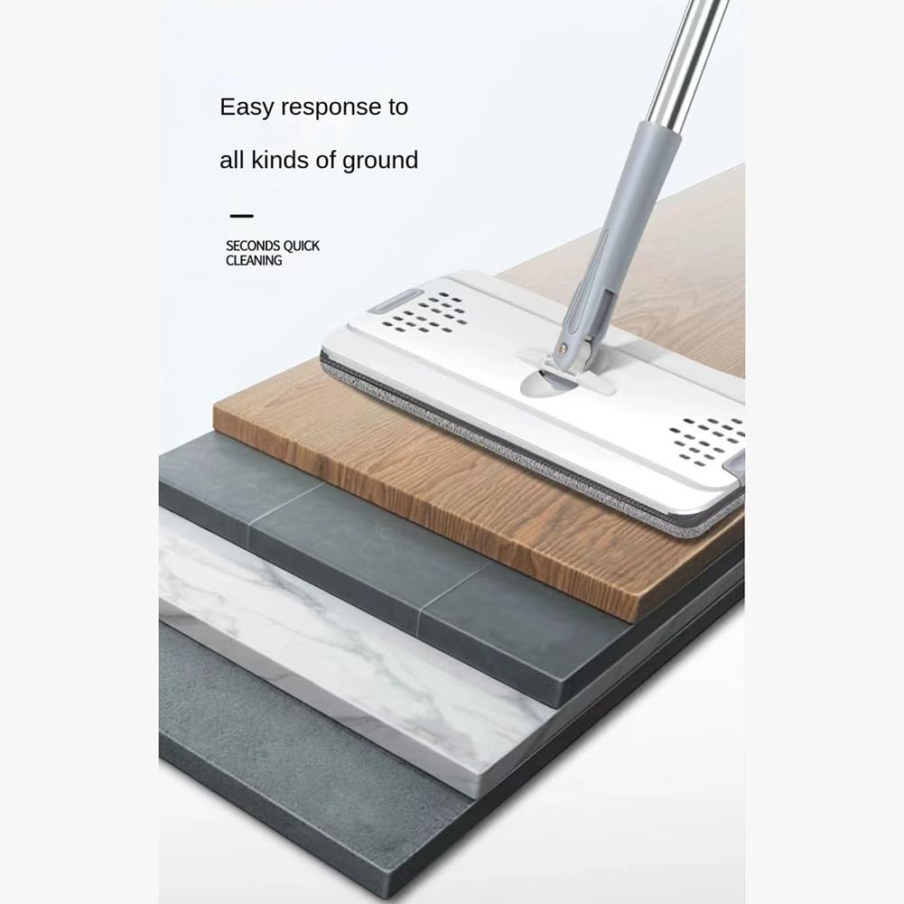 Vereen Lazy - de trapeadores planos y cubo, de limpieza de suelos con almohadillas de microfibra lavables para mopa de madera