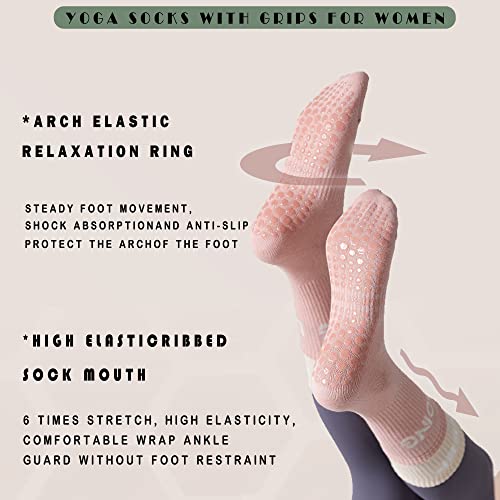 MR.KM Pilates Yoga Socks with Grips for Women Non-Slip Grip High Socks2