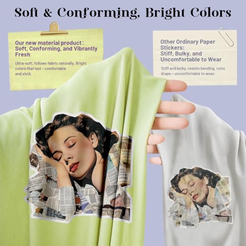 Image of TransOurDream Removable Transfer Paper for Inkjet Printer (8.5x11 inch, 20 Sheets) Printable Temporary Vinyl for Fabrics EcoArt Paper Used in DIY Crafts,School Projects, Business Events | Soft and Stretchable. Specially Designed For Fabrics. Great For One-Off and Last Minute Events.