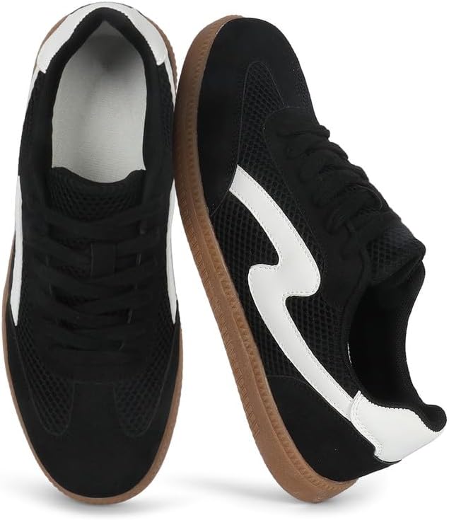 Etebella Sneakers for Women Retro Casual Sneakers Fashion Lightweight Walking Shoes with Removable Insole Non-Slip Spring Training Shoes Lace-Up Trendy Tennis Footwear