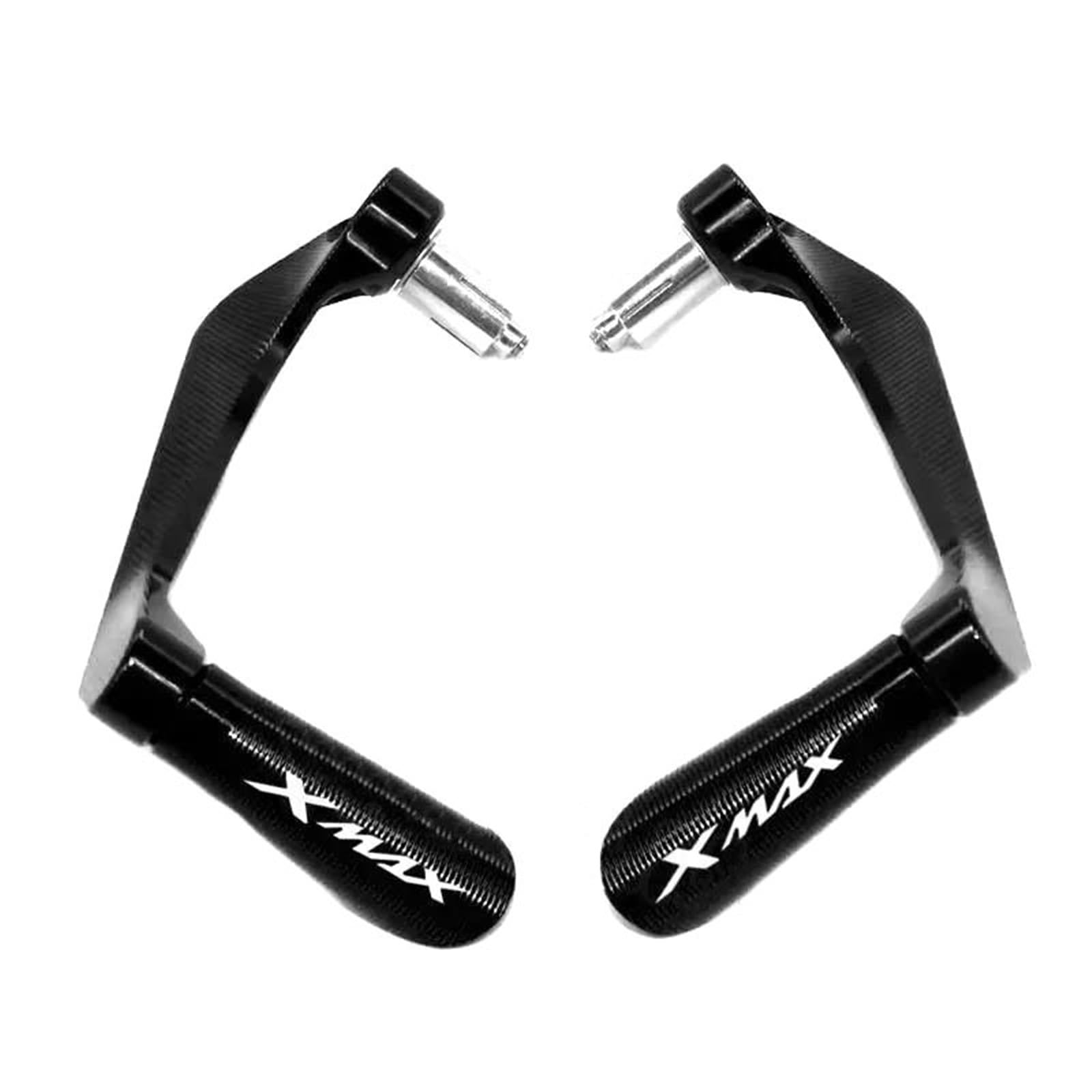 HIZORB Handguards for Y-AMAHA XMAX125, XMAX250, XMAX300, XMAX400Tech Max Motorcycle CNC Aluminum Grip, Protective Brake,Hand Protection Device(Black- Silver)