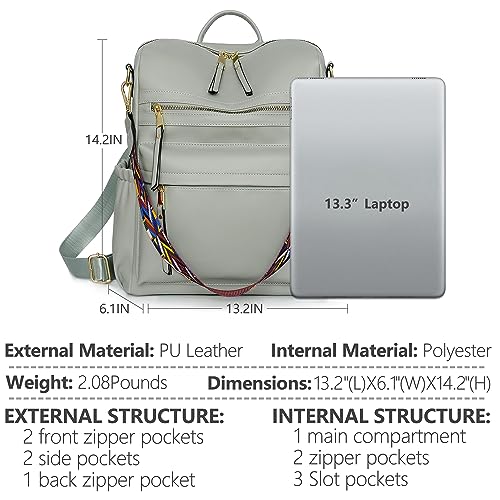 Image of Dora & Liz Womens Backpack Purse Leather Backpack Purse for Women Travel Fashion Backpack Designer Ladies Shoulder Bags