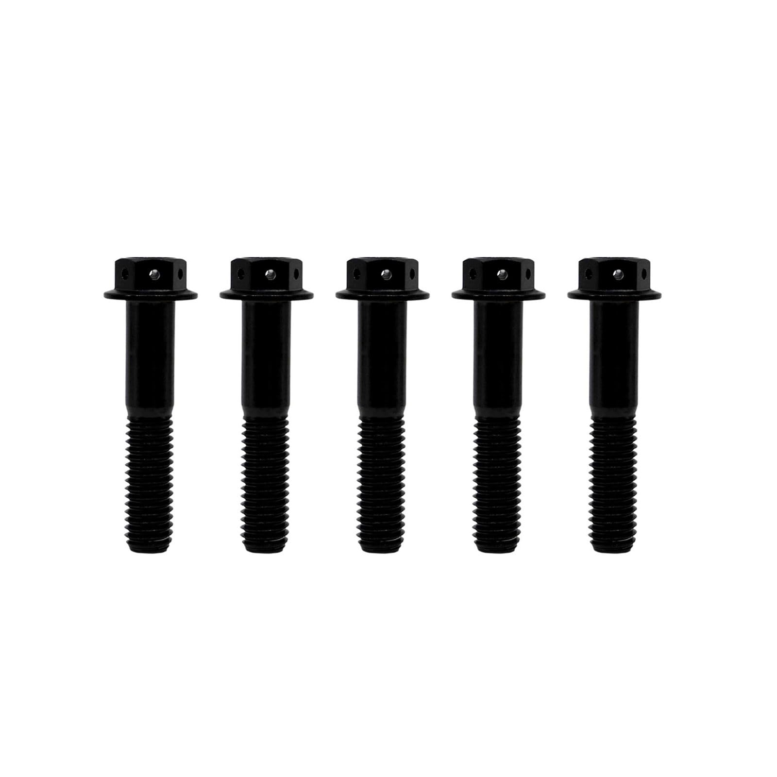 RISON-Titanium Lot de 5 Boulons en Titane avec Bride M8x1.25x50mm, Boulons à Tête Hexagonale avec Flange, Vis Hexagonales Rondelle à Bride en Titane GR5 Vis de Fixation pour Moto, Vélo