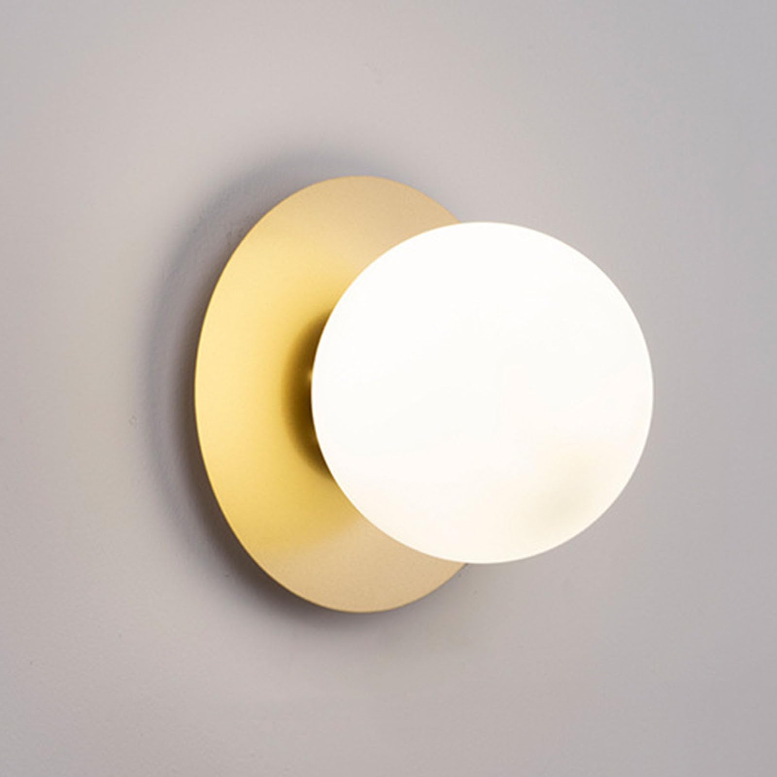 Lai Ho Gold Modern Wall Sconces Indoor, Glass Ball Wall Lights,E27 Vintage Metal Bedside Wall Lamp,Wall Mount Light Fixture For Living Room Bedroom Hallway