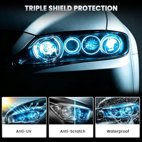 Image of 1797 Car Light Tint Film 12 inchx48 inch Headlight Taillight Vinyl Wrap Dark Blue