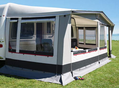 dwt Paradies III 300, Wohnwagen Vorzelt mit Tiefenmaß von 300 cm, wetterfestes Polyestergewebe, UV-Schutz, Ganzjahreszelt mit 2-teiliger Vorderwand, Größenauswahl:Gr. 19 Umlaufmaß 1091-1120 cm