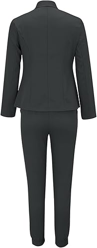 Miniatura 5 de Conjunto de blazer de dos piezas para mujer, chaqueta informal de negocios con parte delantera abierta, chaqueta y pantalones de lápiz, trajes de