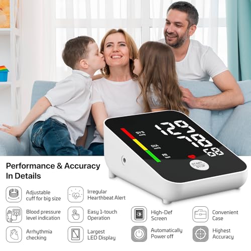 Image of Rechargeable Bp Monitor Digital Fully Automatic Upper Arm Blood Pressure Checking Machine With Talking Function Cuff Kit For Home Best Most Accurate Measurement- White
