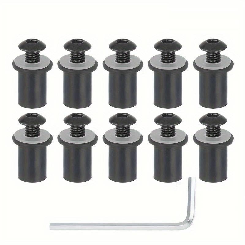 AUTOZOCO Kit Tornillos de Parabrisas, Tuercas Parabrisas moto, Pernos Parabrisas Moto, Tornillo Pernos de Parabrisas Moto, tornillos pantalla moto, Aluminio, M5 x 16 mm, Negro