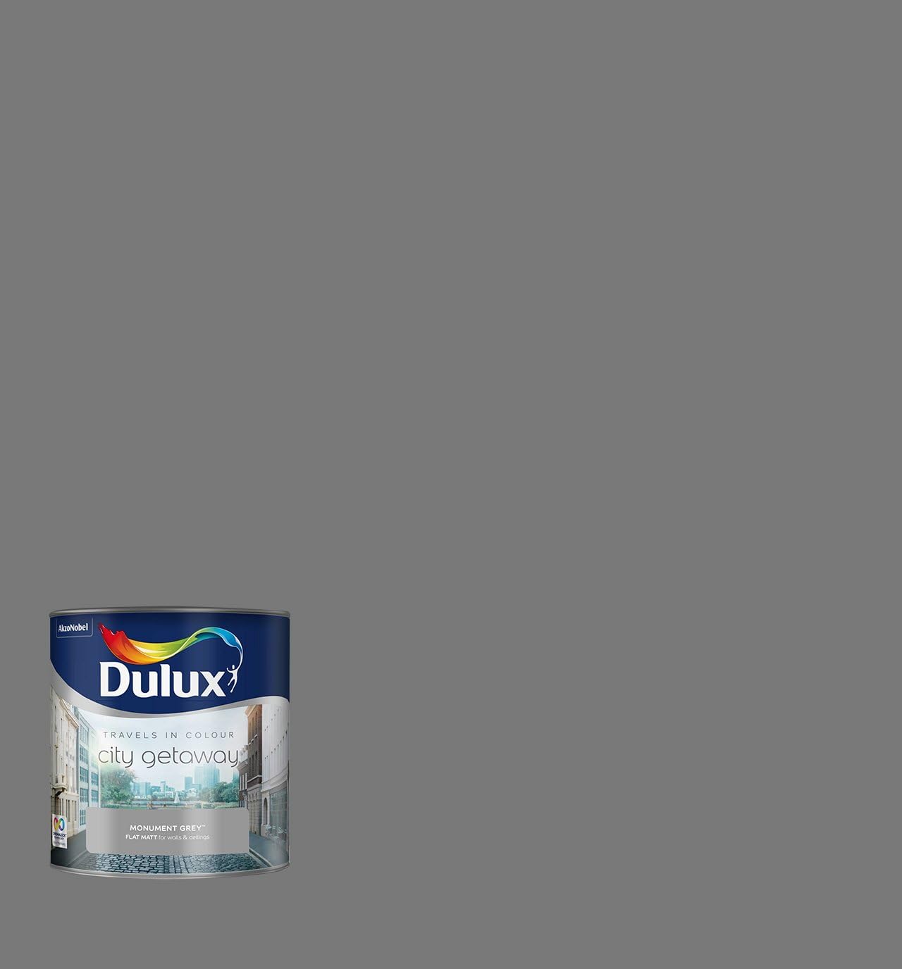 Dulux Travels in Colour Flat Matt Paint, 2.5 L Monument Grey Amazon