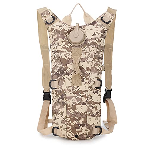 Tactical 3L Bladder Water Bag Camel Backpack for Hiking Outdoor Camping Military Portable Hydration Packs Hiking Pouch Water Bag (Desert Digital)