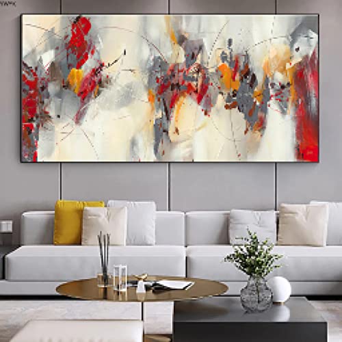 Peinture abstraite arbre ville paysage affiche murale salon 40x80cm