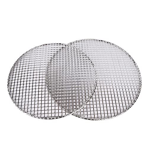 Paquete de 2 rejillas de malla de acero inoxidable para barbacoa, antiadherente, malla de cocción resistente, diseño integrado para asar perfectamente ideal para carne y verduras