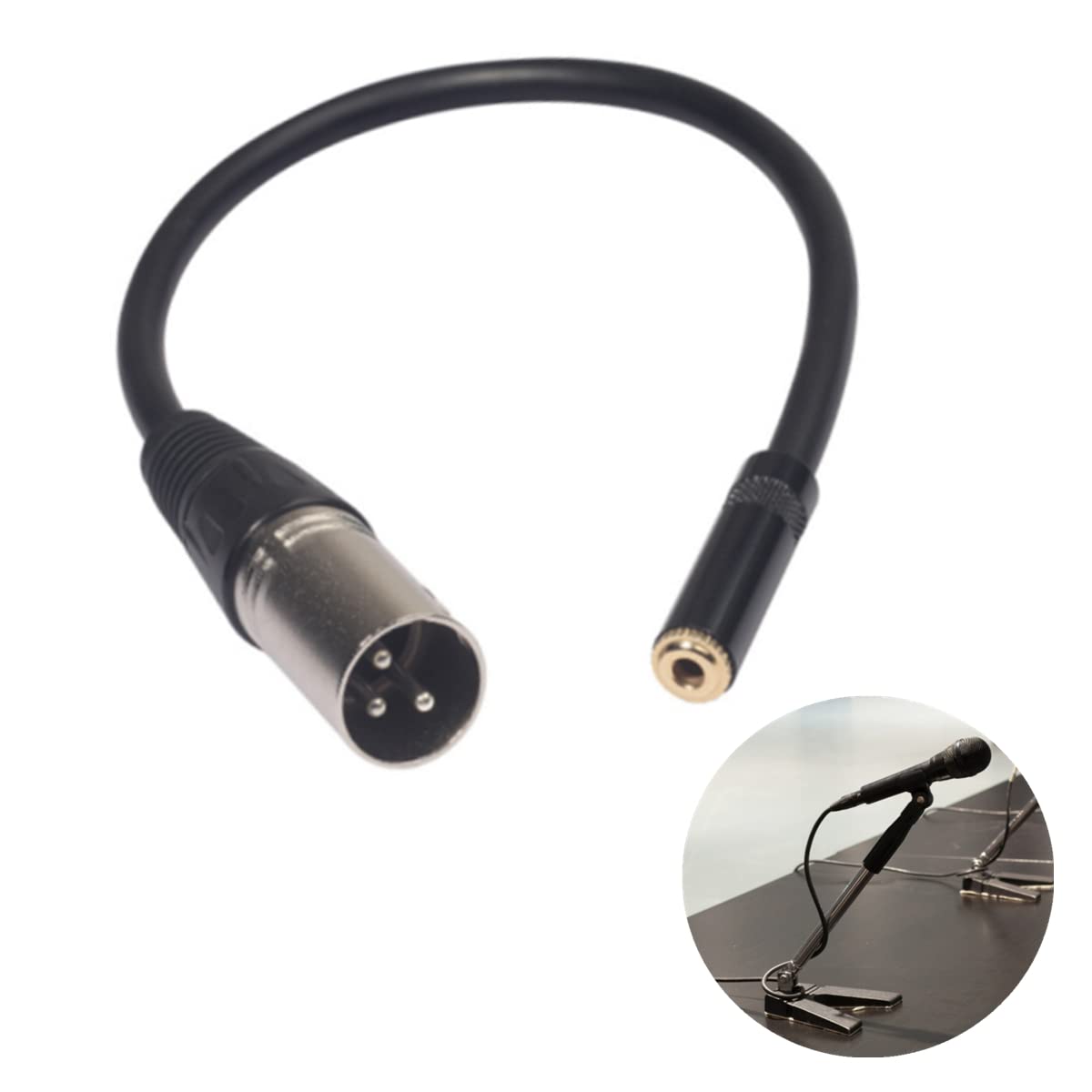 WUTUDMAI 3.5mm Female to XLR Adapter, 1/8 3.5mm Jack TRS AUX to 3 Pin Microphone Audio Cable