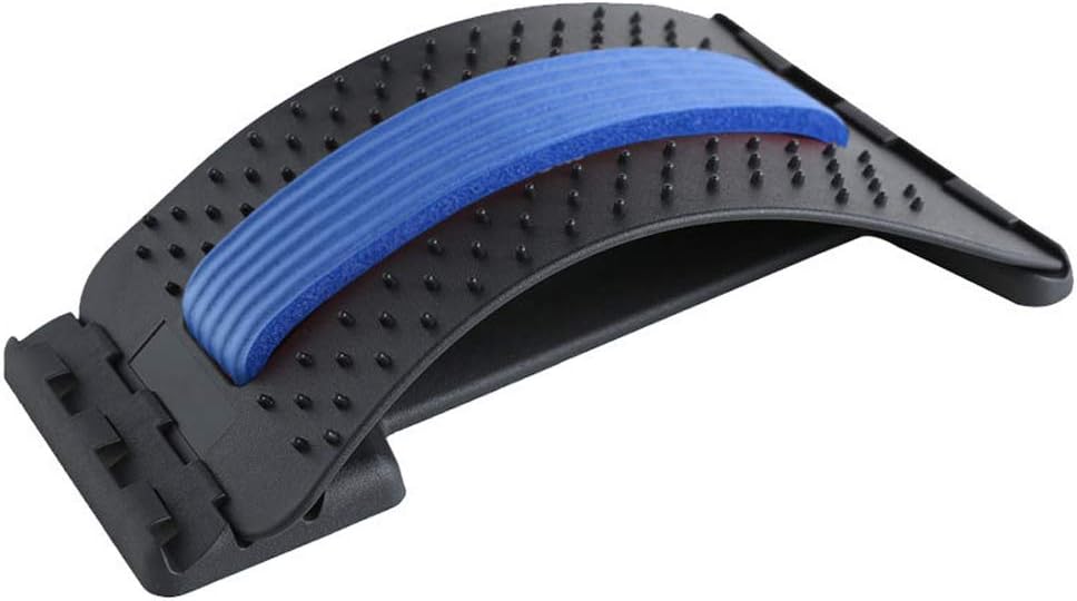 One-Day Sale: Up to 80% Off Emoly Back Stretcher - Lower and Upper Back Pain Relief, Lumbar Stretching Device，Posture Corrector - Back Support for Office Chair | Upper Back Stretcher Support and Pain Relief (Black/Blue)