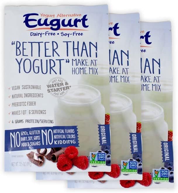 "Better Than Yogurt" Make At Home Mix (Dairy and Soy Free!) (Plain, 3-Pack)