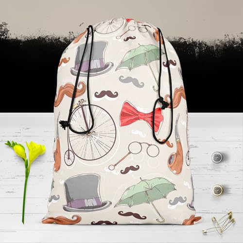Image of ArtzFolio Vintage Retro Objects | Reusable Sack Bag | Bag for Gym, Storage, Vegetable & Travel