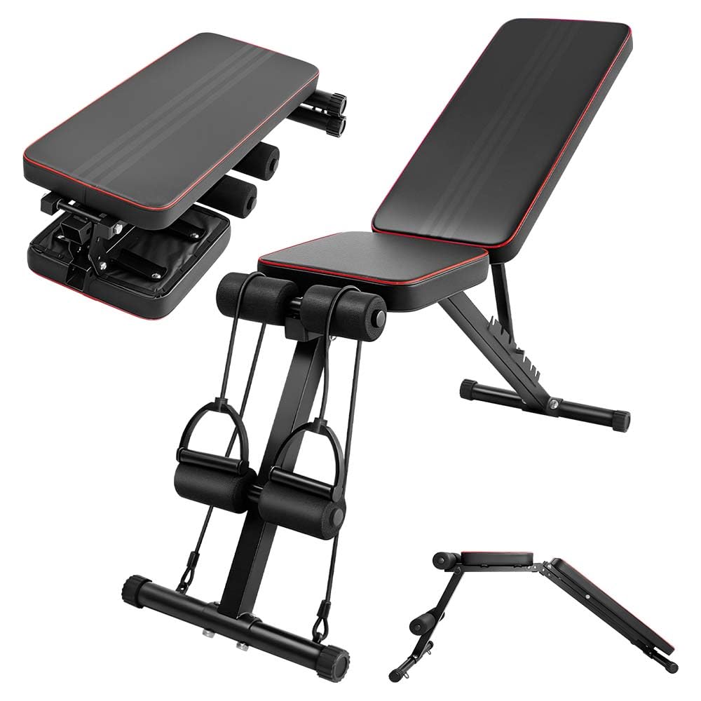 Heavy-Duty Weight Bench for Home Gym, Multifunctional Workout Bench with 7 Way Adjustable Backrest, Max 200KG, for Sit Up/Air Bike/Leg Lifts Training, for Beginners and Gentle Exercise