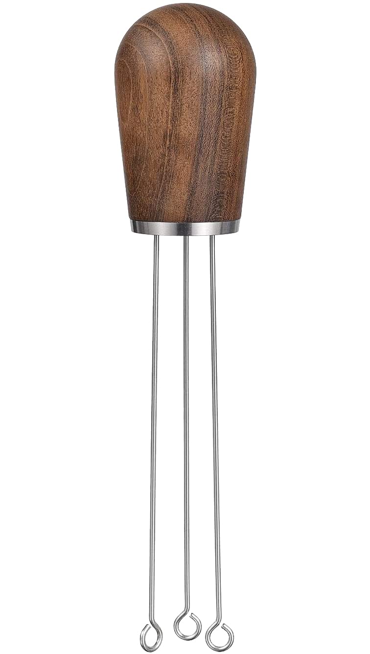 KASTWAVE Espresso Coffee Stirrer, Wood Handle Needle Type Coffee Distribution Tool-Professional Espresso Barista Coffee Tamper Distributor