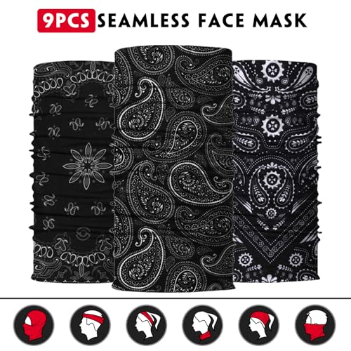 Image of Neck Gaiter for Men Women Headwear Bandana Head Wrap Face Scarf Mask Cover Warmer Balaclava-Seamless & Versatile