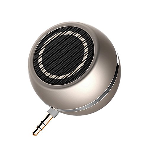 Portable Speaker Wireless Small Speaker with 3.5mm AUX Audio Port Audio Speakers with Built-in Mic, USB Charging Port for iPhone iPad and Android Cellphone Gold by LC-dolida