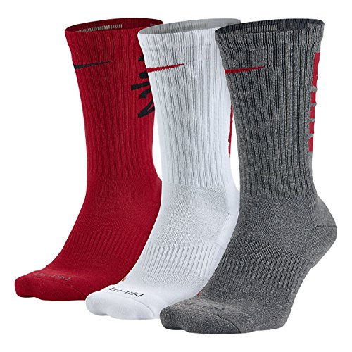 Nike Dri-Fit Fly V4 Crew 3-Pack Multicolor 2 LG (Men's Shoe 8-12, Women's Shoe 10-13)