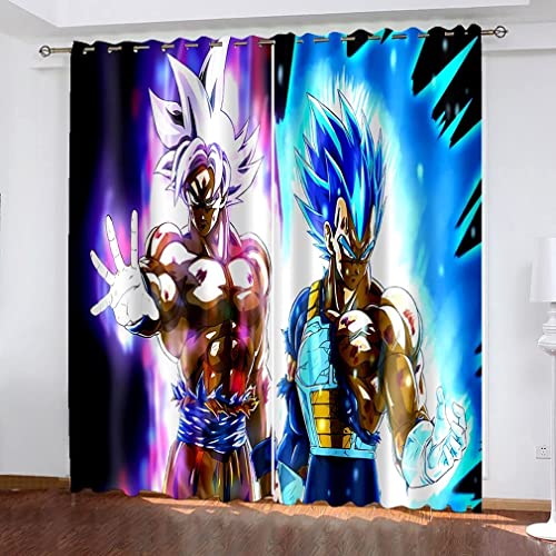 Anime Vorhänge 2er Set 160x264cm - Japanische Samurai Verdunklungsvorhänge
