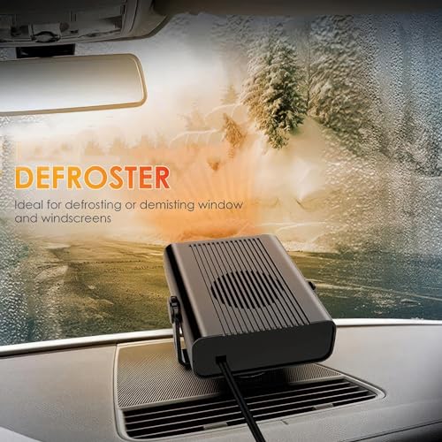TOTMOX 12V 12W Autoheizung, 2-in-1-Elektroauto-Heizlüfter, Scheibenentfeuchter, 360 ° -Drehung, tragbarer Sommerlüfter