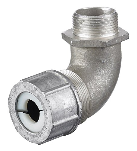 Hubbell NHC1066 Kellems Wire Management Cord Connectors, 90 Degree Male, Aluminum, 2