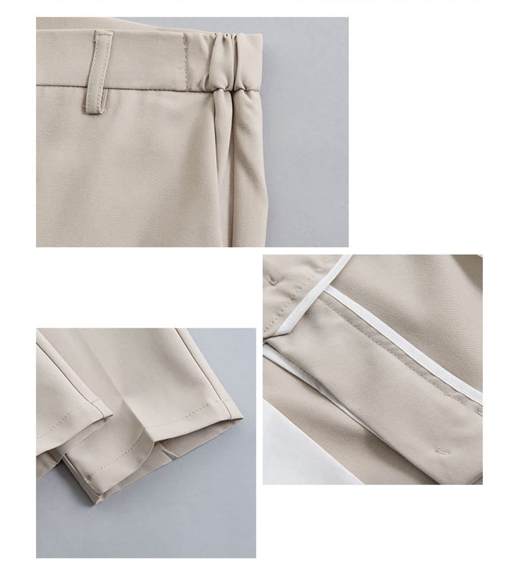 keusyoi Pantaloni casual da uomo primavera estate pantaloni tuta slim fit lavoro elastico in vita pantaloni da jogging maschili pantaloni neri plus size, cachi, 31 W